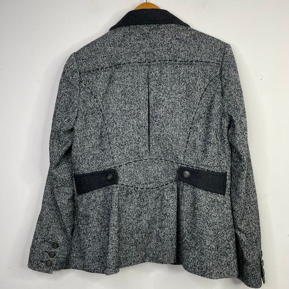 Cabi Wool Tweed Equestrian Fox Hunt Riding Jacket Blazer Black Herringbone 8 629 - Picture 9 of 13